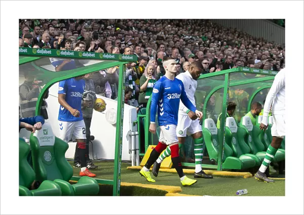 Rangers Ryan Kent Emerges from the Tunnel: Celtic vs Rangers, Scottish Premiership, Celtic Park
