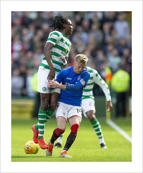Rangers McCrorie Tackles Boyata in Intense Scottish Premiership Clash at Celtic Park