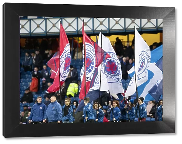 Triumphant Rangers Flag Bearers Celebrate Scottish Cup Victory at Ibrox Stadium (2003)