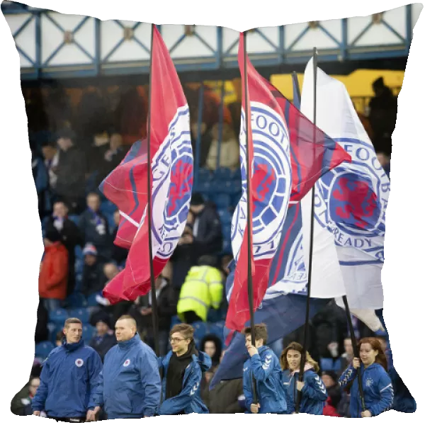 Triumphant Rangers Flag Bearers Celebrate Scottish Cup Victory at Ibrox Stadium (2003)
