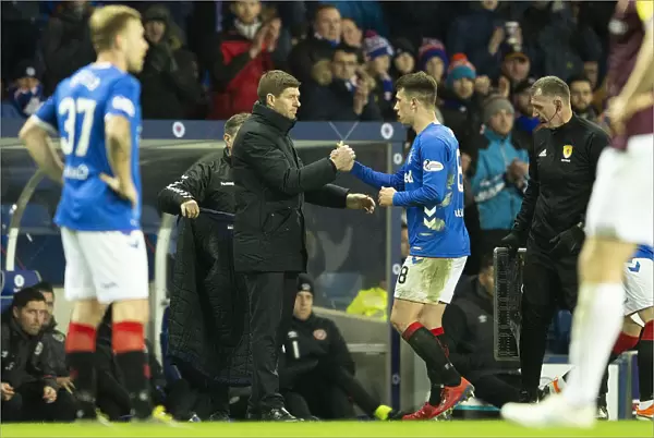 Steven Gerrard and Ryan Jack: A Moment of Sportsmanship at Ibrox - Rangers vs Hearts, Scottish Premiership