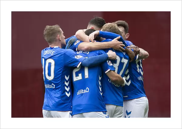 Scott Arfield Scores and Celebrates with Rangers Team Mates in Motherwell's Fir Park - Scottish Premiership