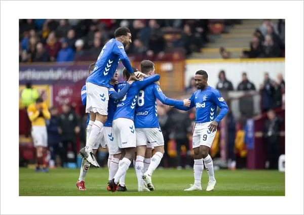 Scott Arfield Scores Double: Rangers Celebrate at Fir Park against Motherwell, Scottish Premiership