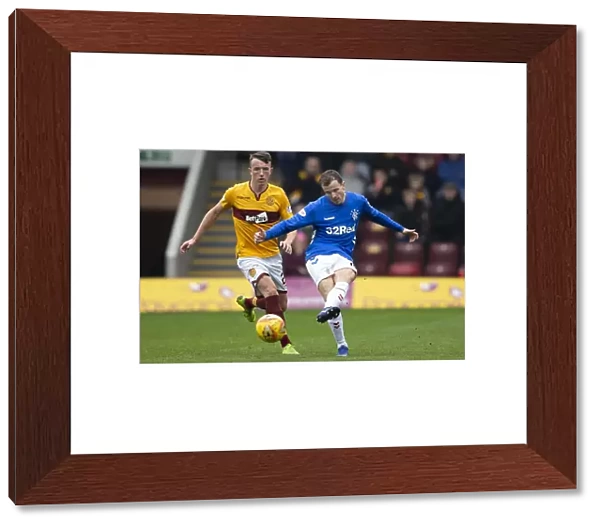 Andy Halliday Passes the Ball: Motherwell vs Rangers - Scottish Premiership at Fir Park