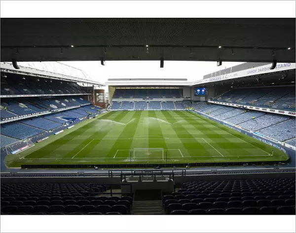Scottish Premiership: Rangers vs Aberdeen at Ibrox Stadium - Pitch Gets a Pre-Match Sprinkling (2003 Scottish Cup Champions)