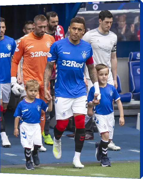 Rangers Captain James Tavernier Leads Out Ibrox Mascots: Scottish Premiership Champions (2023)