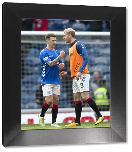 Rangers Ryan Jack and Joe Worrall: Celebrating Glory at Ibrox - Rangers vs Aberdeen, Scottish Premiership