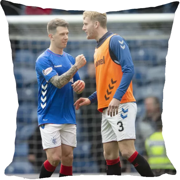 Rangers Ryan Jack and Joe Worrall: Celebrating Glory at Ibrox - Rangers vs Aberdeen, Scottish Premiership