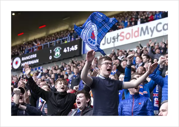 Rangers Fans Go Wild: Jermain Defoe's Goal Celebration vs Hibernian, Scottish Premiership, Ibrox Stadium