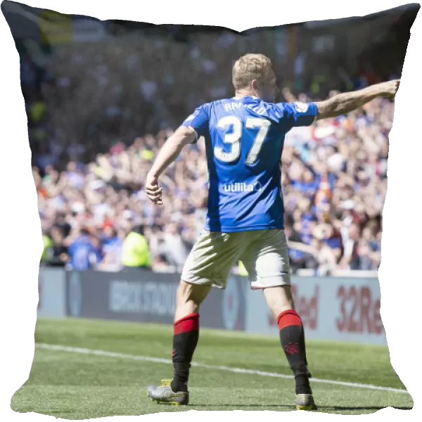Thrilling Goal: Scott Arfield Celebrates for Rangers in the 2003 Scottish Premiership at Ibrox Stadium (Scottish Cup Winning Moment)