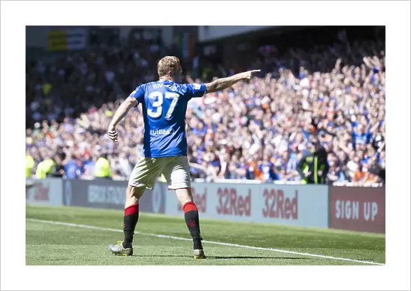 Thrilling Goal: Scott Arfield Celebrates for Rangers in the 2003 Scottish Premiership at Ibrox Stadium (Scottish Cup Winning Moment)