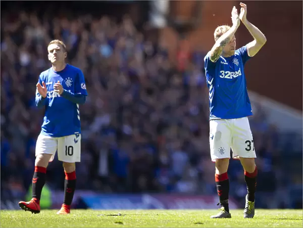 Scott Arfield Bids Farewell: Rangers Legend Applauds Ibrox Fans During Scottish Premiership Match Against Celtic