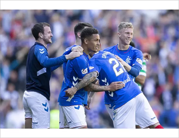 Rangers Football Club: Tavernier and Halliday's Triumphant Scottish Premiership Victory Celebration at Ibrox Stadium