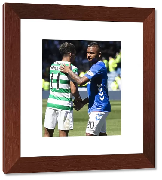 Rangers vs Celtic: Alfredo Morelos and Scott Sinclair Share a Moment at Ibrox Stadium