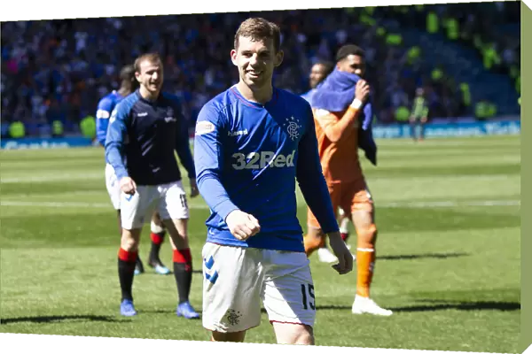 Scottish Premiership Champions: Glorious Victory over Celtic at Ibrox Stadium - Rangers Jon Flanagan Celebrates