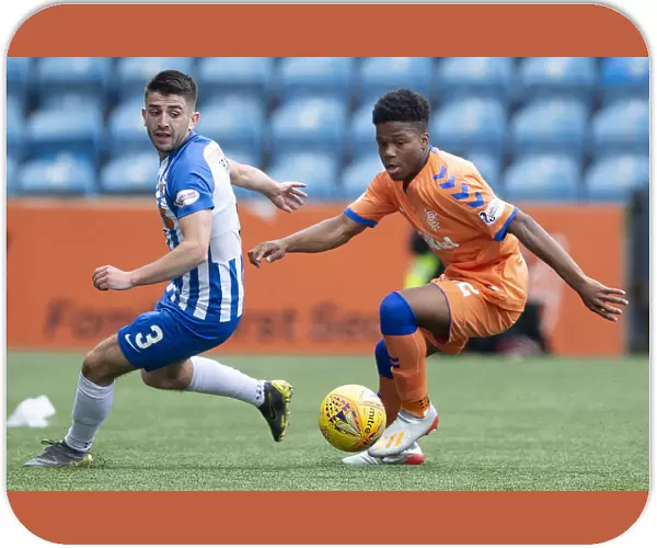Rangers Dapo Mebude Chases Ball in Intense Kilmarnock Clash - Scottish Premiership at Rugby Park