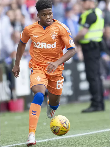 Rangers Dapo Mebude in Action: Scottish Premiership Clash at Rugby Park