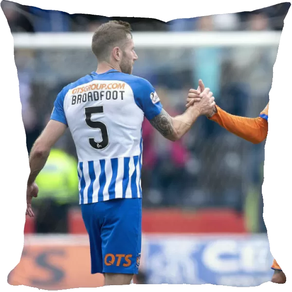 Rangers Connor Goldson and Kilmarnock's Kirk Broadfoot Share a Moment After Scottish Premiership Encounter at Rugby Park