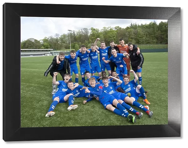 Rangers U18s Celebrate Club Academy Scotland League Title Win Against Hearts at Oriam, Edinburgh