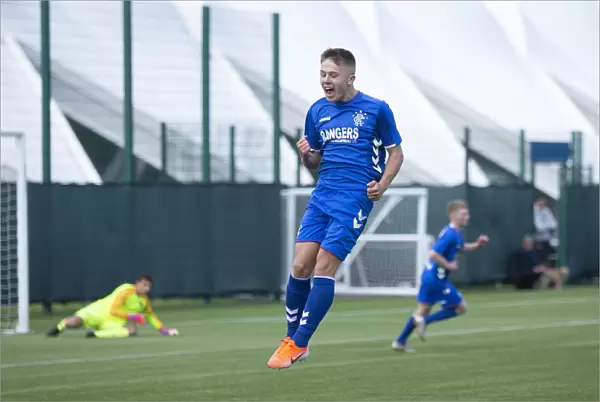 Rangers Kai Kennedy Scores Free-Kick Goal Against Hearts in Club Academy Scotland U18 League at Oriam, Edinburgh