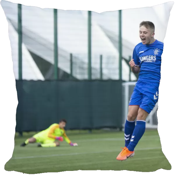 Rangers Kai Kennedy Scores Free-Kick Goal Against Hearts in Club Academy Scotland U18 League at Oriam, Edinburgh