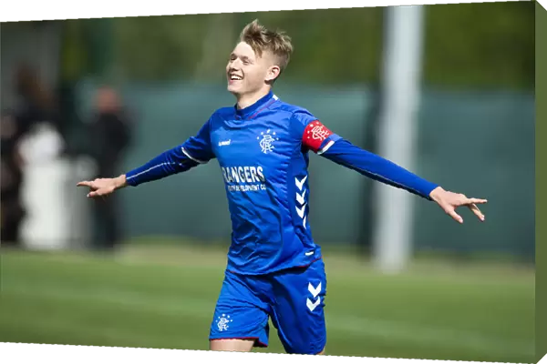 Rangers U18s: Kyle McLelland's Euphoric Moment as Rangers Clinch Championship Title against Hearts at Oriam, Edinburgh