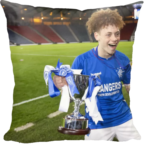 Rangers Celebrate Scottish FA Youth Cup Victory: Nathan Young-Coombes Lifts the Trophy after Beating Celtic at Hampden Park (2003)