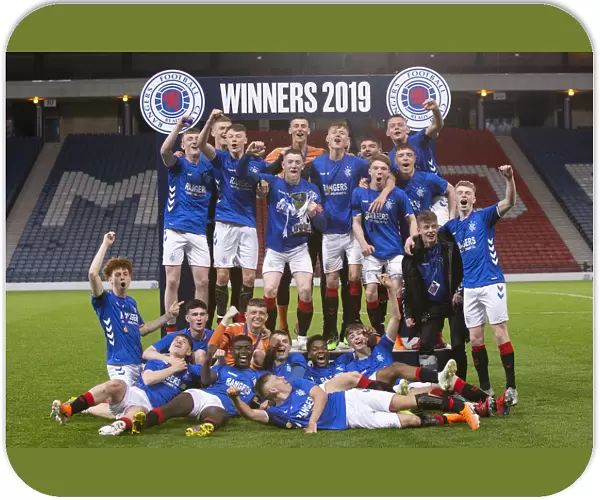 Scottish FA Youth Cup Champions 2003: Rangers Team and Captain Daniel Finlay Celebrate Victory at Hampden Park
