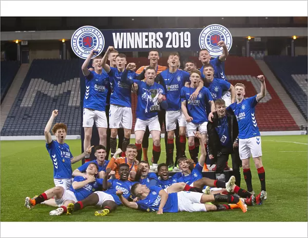 Scottish FA Youth Cup Champions 2003: Rangers Team and Captain Daniel Finlay Celebrate Victory at Hampden Park