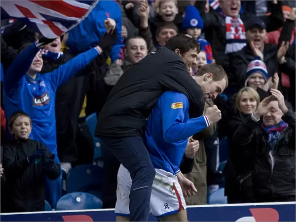Rangers Whittaker and Novo: Unstoppable Duo Celebrates 3-0 Victory Over Hibernian at Ibrox Stadium (Scottish Premier League)