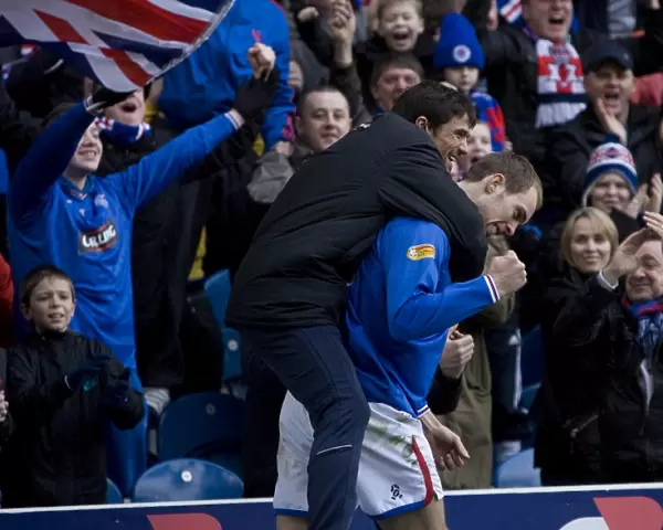 Rangers Whittaker and Novo: Unstoppable Duo Celebrates 3-0 Victory Over Hibernian at Ibrox Stadium (Scottish Premier League)