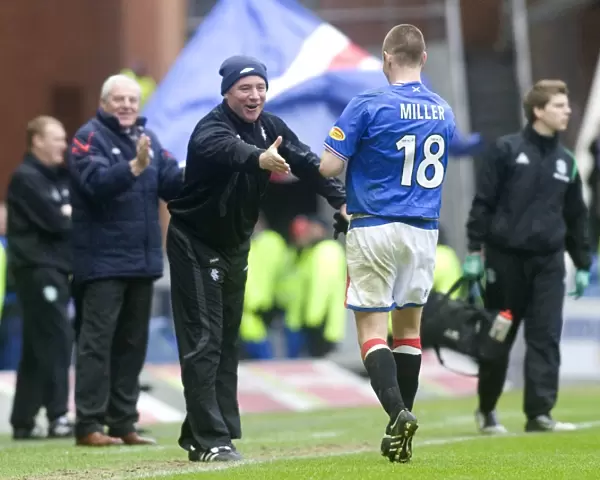 Rangers Glory: Kenny Miller's Triumphant Goal Celebration with Ally McCoist (3-0 vs Hibernian, Ibrox Stadium)