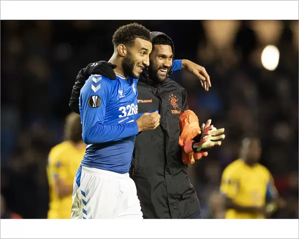 Rangers: Goldson and Foderingham Celebrate 2-0 Europa League Victory over Porto at Ibrox Stadium