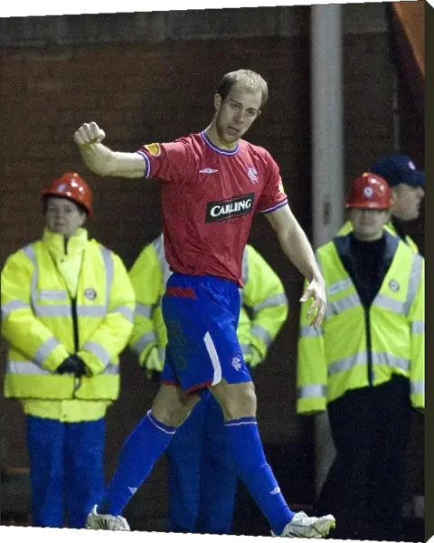 Rangers Steven Whittaker Rejoices in Scoring the Opening Goal Against Kilmarnock in the Scottish Premier League (2-0)