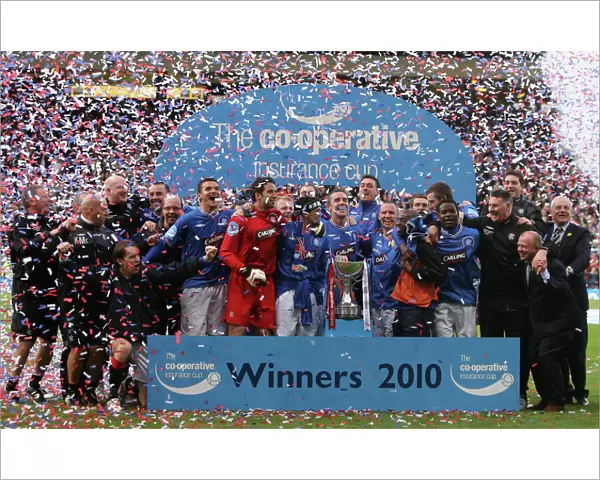 Rangers FC's Triumphant Co-operative Cup Victory over Saint Mirren at Hampden: The Team's Euphoric Celebration