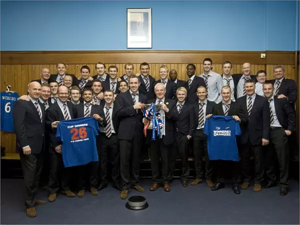 Rangers Football Club: Champions Triumph in Ibrox Dressing Room - Co-operative Insurance Cup Victory over Saint Mirren