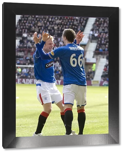 Rangers Wilson and Naismith Celebrate First Goal in Hearts vs Rangers (4-1)