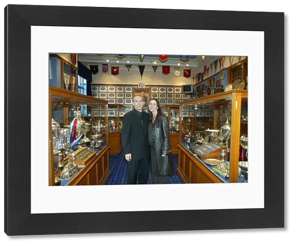 Alex Rae and Wife: Celebrating Rangers Football Club's Trophy-Filled Moments in the Trophy Room