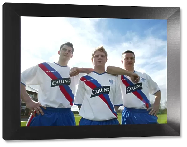 Rangers FC: Burke, Rae, and Thompson in the 2004 New Away Kit