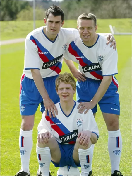 Rangers FC: New Away Kit Unveiling - Chris Burke, Gavin Rae, and Steven Thompson