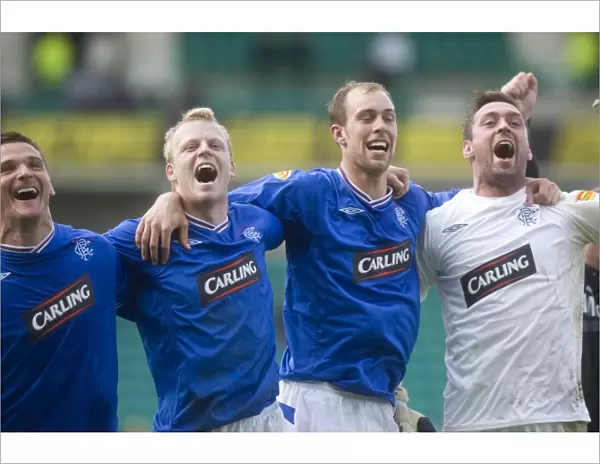 Rangers FC: Champions League Title Win 2009-2010 - Triumphant Moment with McCulloch, Naismith, Whittaker, and McGregor (SPL Champions)