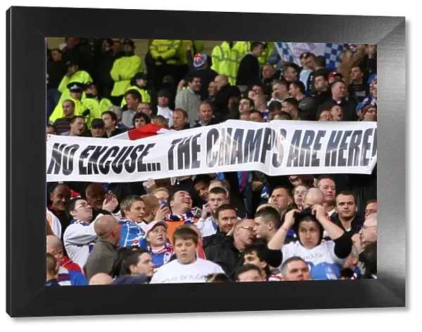 NO EXCUSE: Rangers Fans Defiant Message Amidst Celtic's 2-1 Scottish Premier League Victory - The Champs Are Here!
