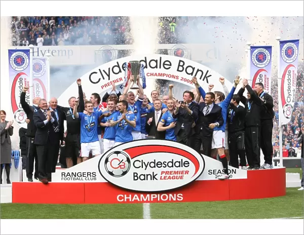 Rangers Football Club: Triumphant Moment - Celebrating SPL Championship Win with Captain David Weir at Ibrox Stadium