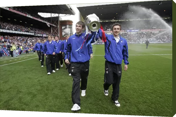 Triumphant Rangers U17s Parade Glasgow Cup at Ibrox Stadium - SPL Champions