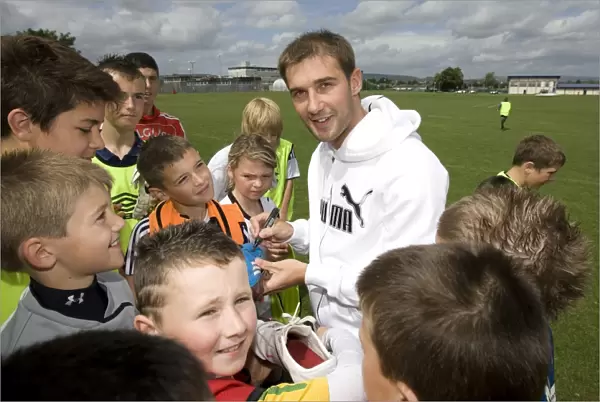 Rangers Football Club: Kevin Thomson Engages with Fans at Soccer Schools, King George V Playing Fields - Autograph Signing Session