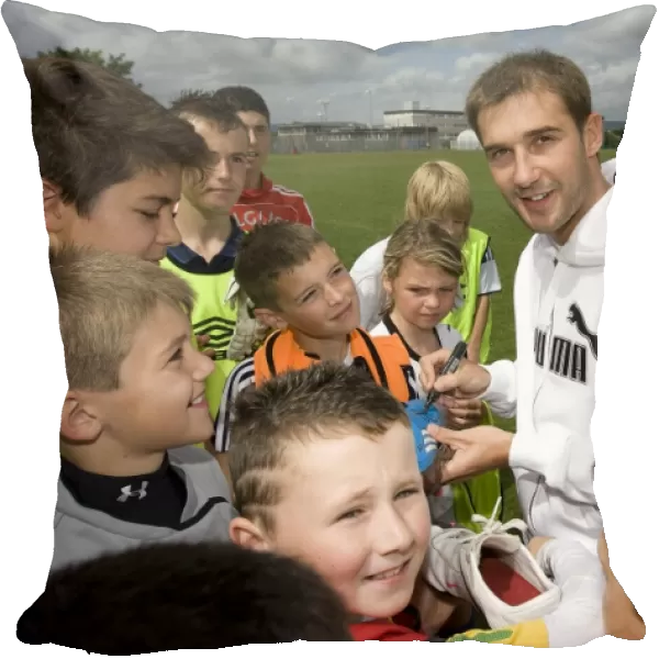 Rangers Football Club: Kevin Thomson Engages with Fans at Soccer Schools, King George V Playing Fields - Autograph Signing Session