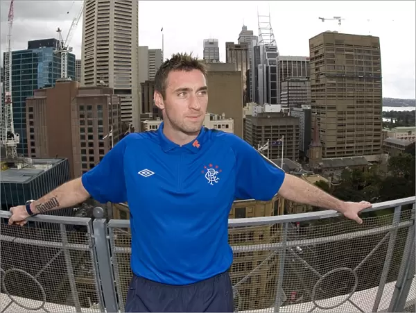 Rangers FC's Allan McGregor atop the Sheraton Hotel during Sydney Festival of Football 2010