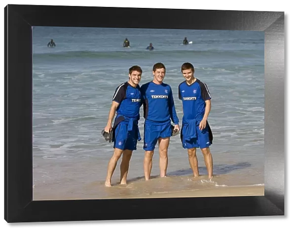 Rangers FC Stars Andrew Little, Ross Perry, and Jamie Ness at Sydney Festival of Football 2010: Exclusive Bondi Beach Photo