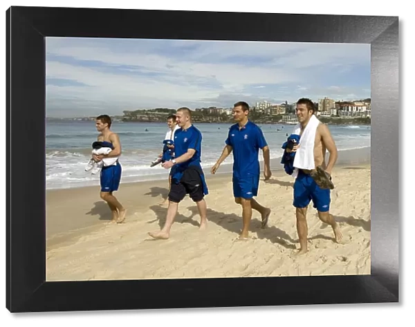 Rangers Footballers Relax at Bondi Beach during Sydney Festival of Football 2010 (Exclusive: Shinnie, Grant, McCulloch, and Little)