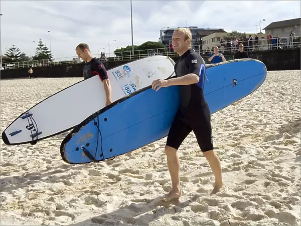 Rangers Whittaker and Naismith Surfing at Sydney Festival of Football 2010